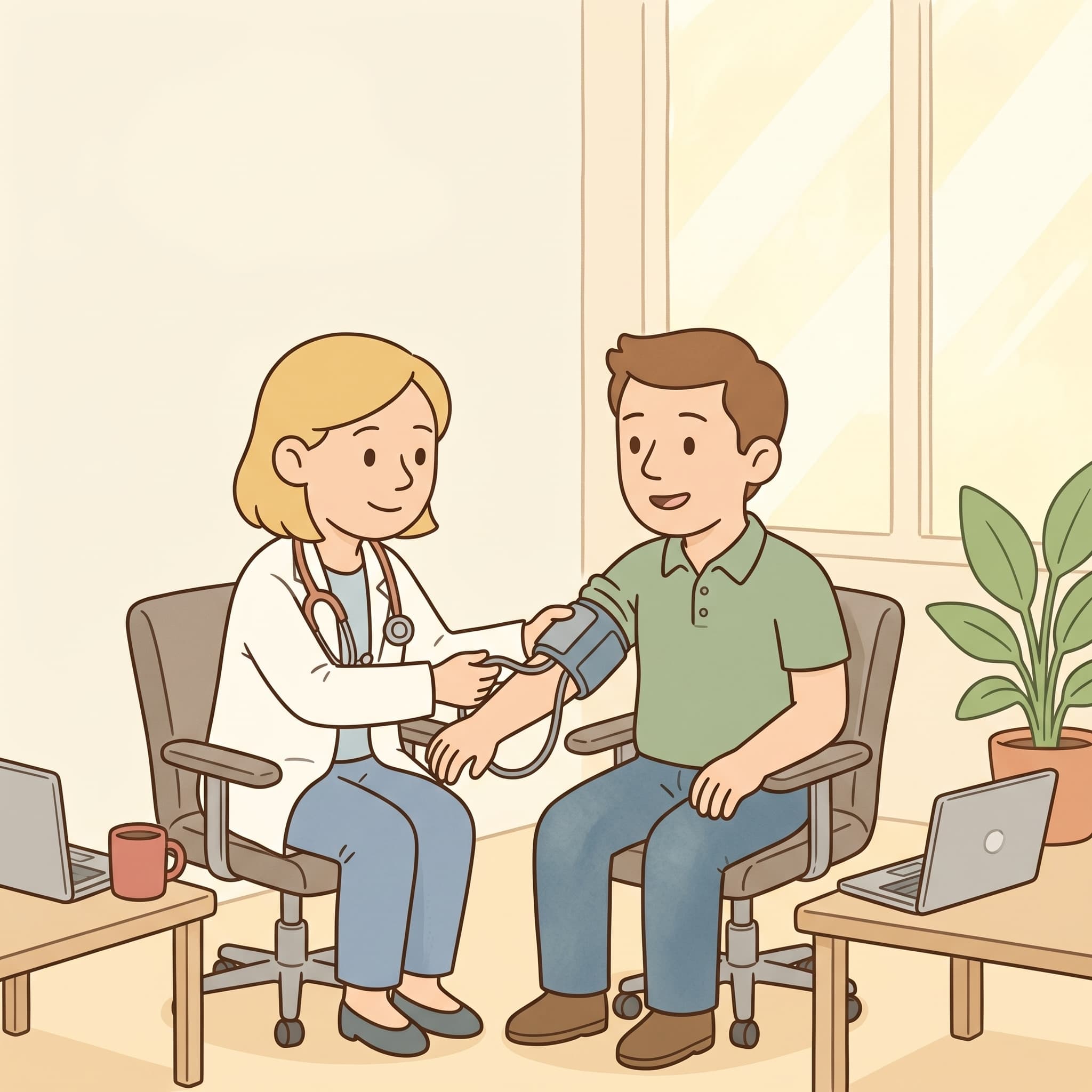 Tectonic Health clinician treating a patient in an office
