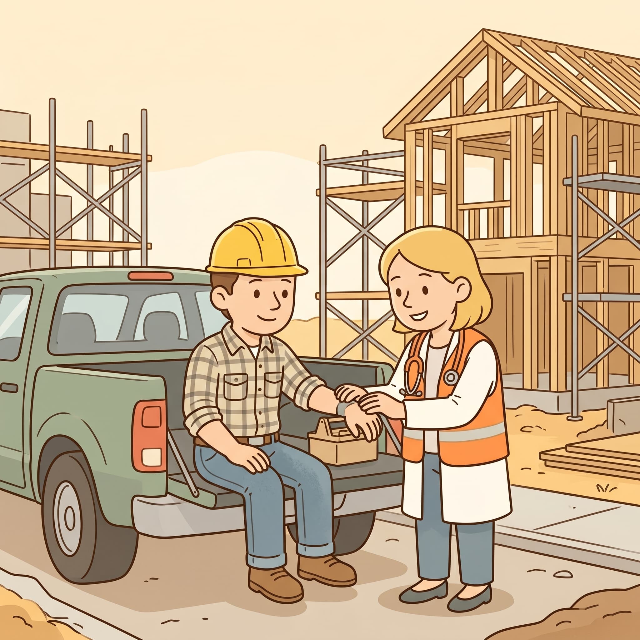 Tectonic Health clinician treating a patient at a jobsite